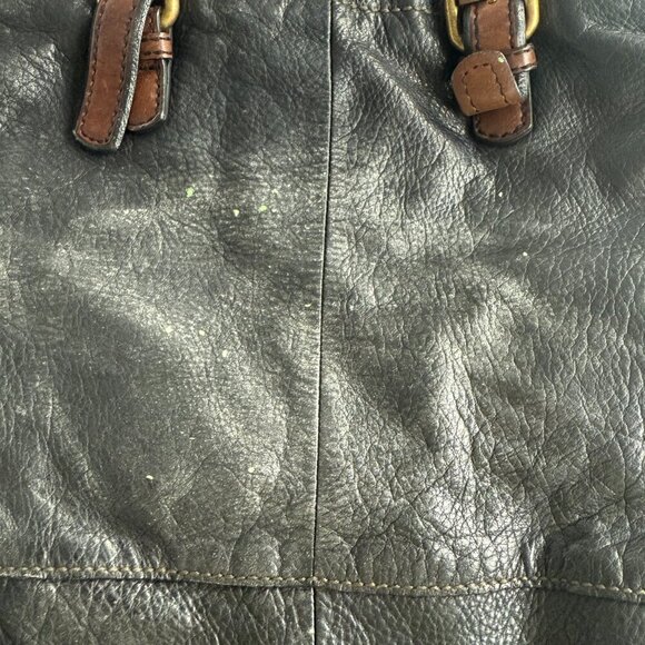 FOSSIL Tote Explorer Black Leather Crossbody Handbag - Picture 10 of 12